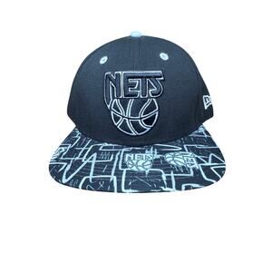 Brooklyn Nets NBA Hardwood Classic New‎ Era 9Fifty Snapback Hat Black White EUC